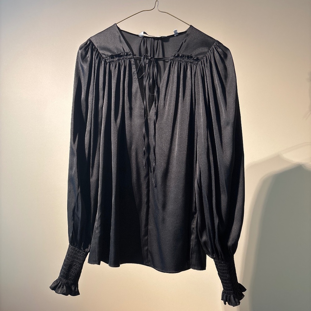 Rebecca Taylor Black Satin Blouse